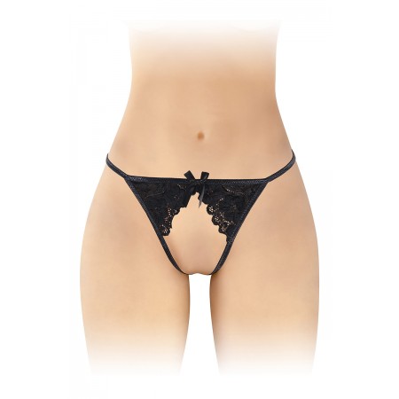 Fashion Secret String ficelle ouvert Sandra noir - Fashion Secret