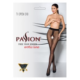 Passion bas et collants Collants ouverts TI018 20 deniers - noir