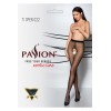 Passion bas et collants Collants ouverts couture TI022 - noir/rouge