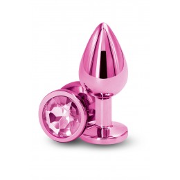 NS Novelties Plug bijou aluminium chromé rose M