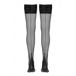 Cotelli Legwear Bas autofixants couture noir 1 - Cotelli Legwear