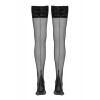 Cotelli Legwear Bas autofixants couture noir 1 - Cotelli Legwear