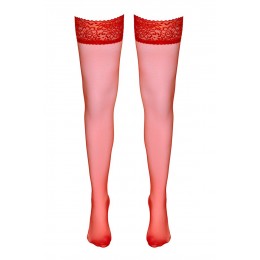 Cotelli Legwear Bas autofixants rouge - Cotelli Legwear