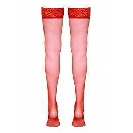 Cotelli Legwear Bas autofixants rouge - Cotelli Legwear