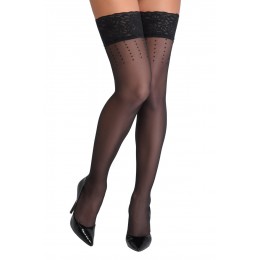 Cotelli Legwear Bas autofixants noir Hold up 2 - Cotelli Legwear