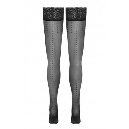 Cotelli Legwear Bas autofixants noir Hold up 2 - Cotelli Legwear