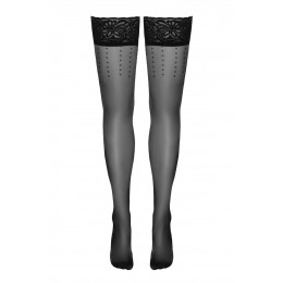 Cotelli Legwear Bas autofixants noir Hold up 2 - Cotelli Legwear