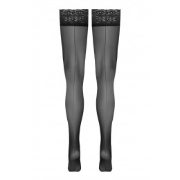 Cotelli Legwear Bas autofixants noir Hold up 3 - Cotelli Legwear