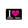 Jacquie & Michel Plaque de porte I love J&M