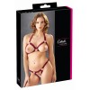 Cotelli lingerie Ensemble string ouvert et seins nus bordeaux - Cottelli Lingerie