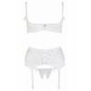 Cotelli lingerie Ensemble lingerie 3 pièces ouvert blanc - Cottelli Lingerie