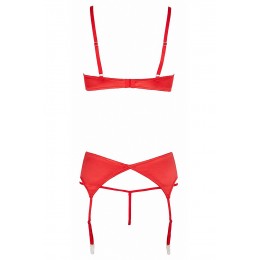 Cotelli lingerie Ensemble lingerie 3 pièces ouvert rouge - Cottelli Lingerie