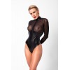 Noir Handmade Body Edge zippé avec anneaux F321 wetlook et tulle