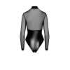 Noir Handmade Body Edge zippé avec anneaux F321 wetlook et tulle