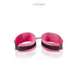 Leather SM Pink and black wrist cuffs