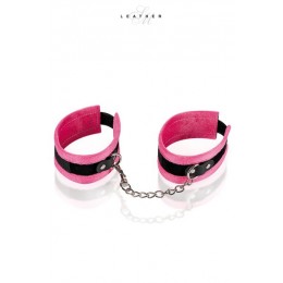 Leather SM Pink and black ankle cuffs