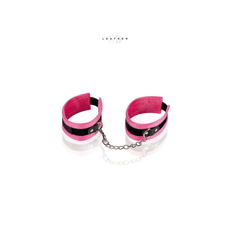 Leather SM Pink and black ankle cuffs