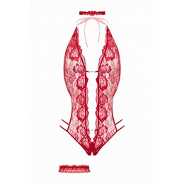 Christine by christine Le Duc Ensemble body ouvert Renee rouge - Christine