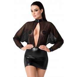 Noir Handmade 21570 Mini robe Opium F348 wetlook et tulle