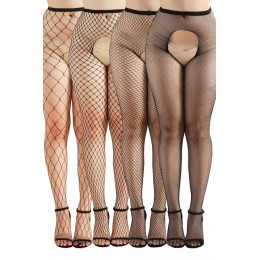 J Lingerie 21724 Pack 4 collants ouverts résille