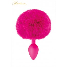 Sweet Caress Plug queue de lapin - fuchsia