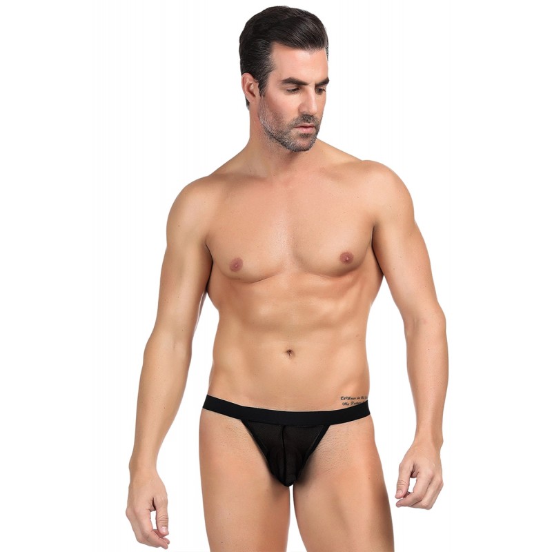 Paris Hollywood String homme noir résille