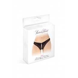 Fashion Secret String ouvert avec perles Sophie - noir