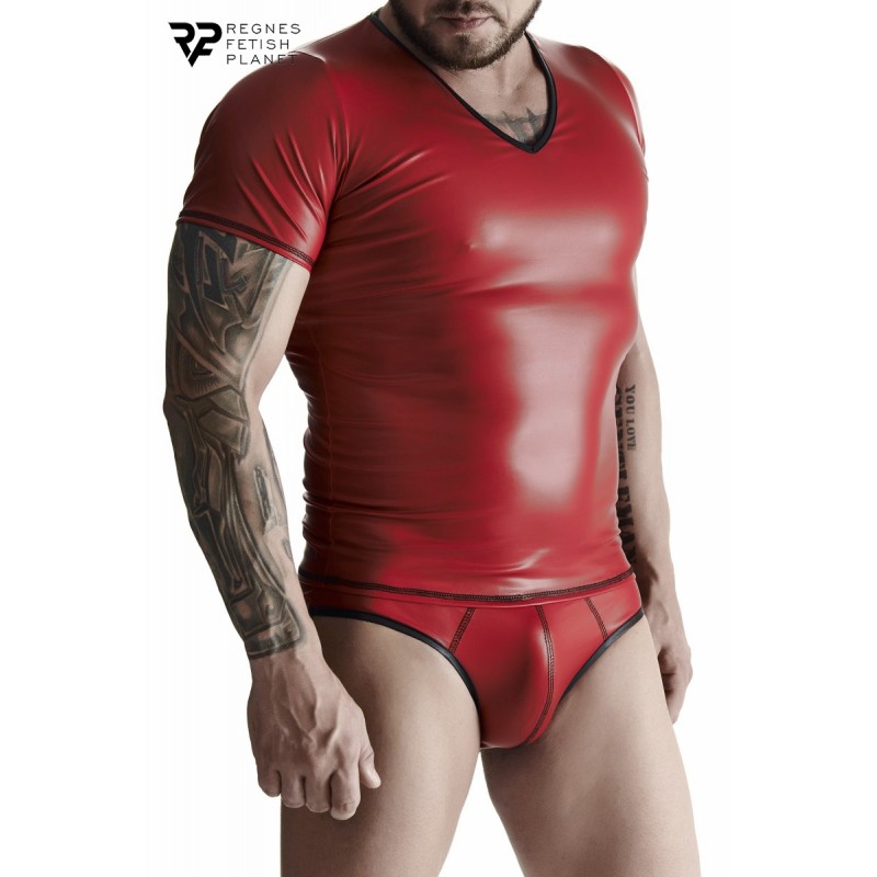 Regnes T-shirt wetlook rouge - Regnes