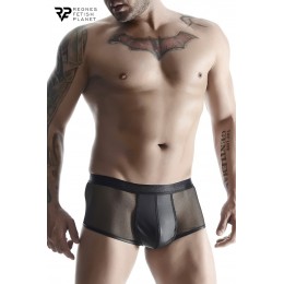 Regnes Boxer noir wetlook et mesh - Regnes