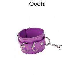 Ouch! Menottes Premium en cuir violet - Ouch