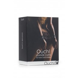 Ouch! Menottes Premium en cuir noir - Ouch