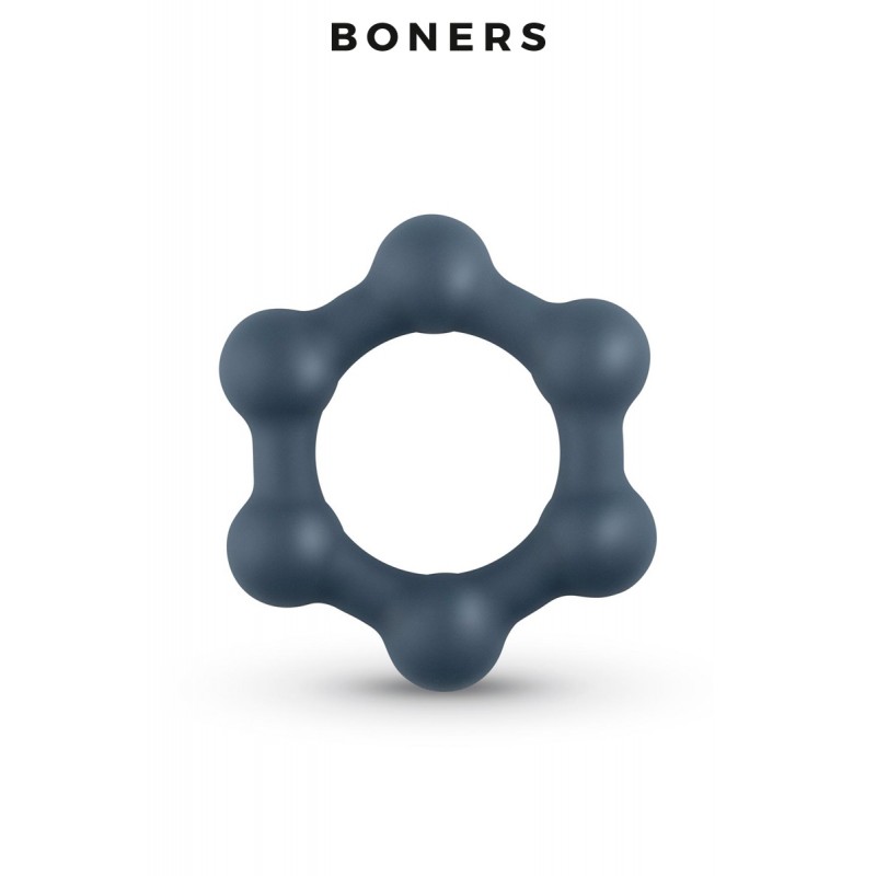 Boners Cockring Hexagonal avec billes en acier - Boners