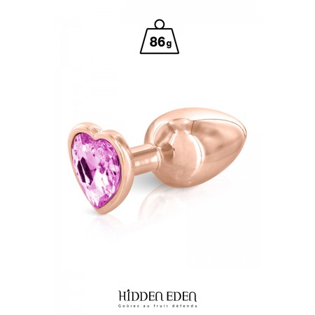 Hidden Eden Plug bijou coeur aluminium rose gold M - Hidden Eden