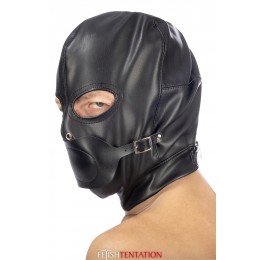 Fetish Tentation Cagoule BDSM simili cuir avec baillon amovible - Fetish Tentation