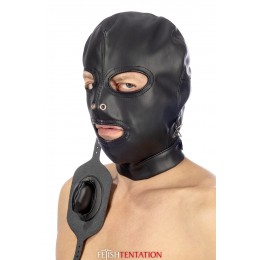 Fetish Tentation Cagoule BDSM simili cuir avec baillon amovible - Fetish Tentation