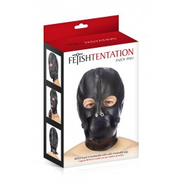 Fetish Tentation Cagoule BDSM simili cuir avec baillon amovible - Fetish Tentation