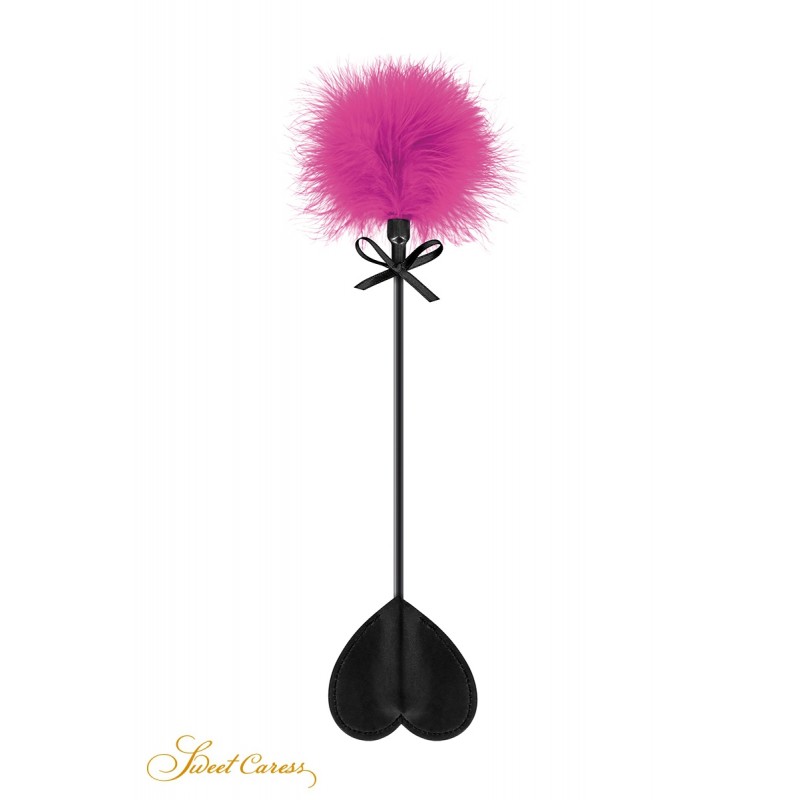 Sweet Caress Tapette coeur avec pompon fuchsia - Sweet Caress