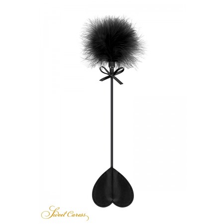 Sweet Caress Tapette coeur avec pompon noir - Sweet Caress