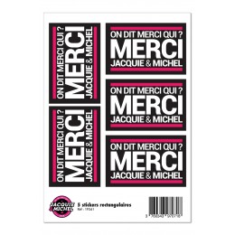 Jacquie & Michel 5 stickers J&M noir logo rectangle