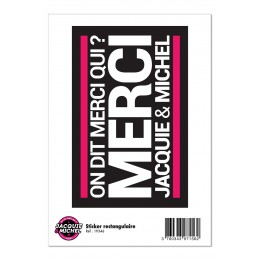 Jacquie & Michel Grand sticker J&M rectangle noir