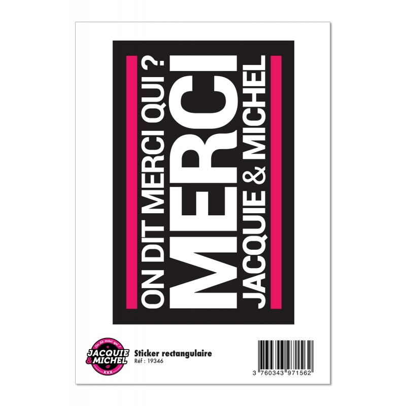 Jacquie & Michel Grand sticker J&M rectangle noir