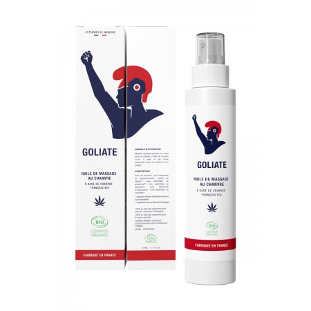 Goliate Huile de massage éclatante au chanvre Bio - Goliate