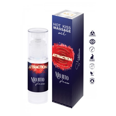 Attraction cosmetics Huile de massage Hot Kiss Mojito