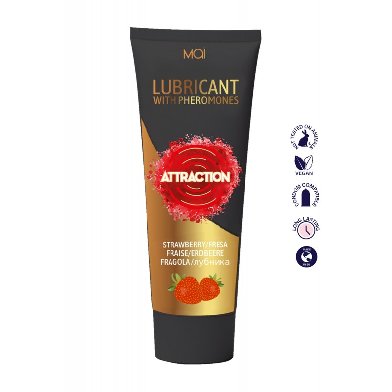 Attraction cosmetics Lubrifiant fraise aux phéromones - Attraction